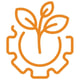 Gear with leaf icon