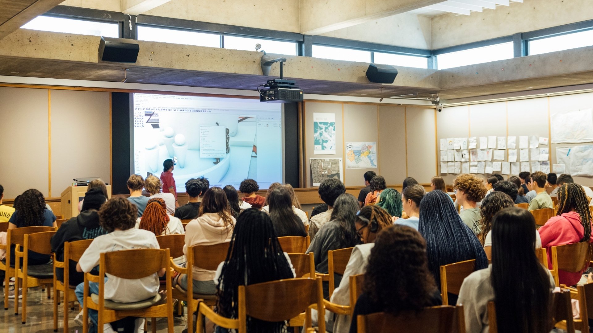 Group of students attending a lecture.